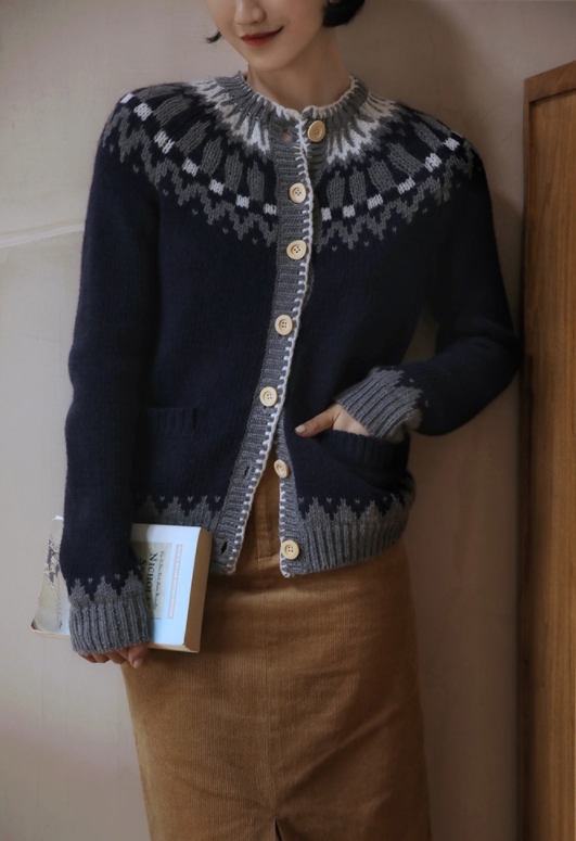 nordic pattern cardigan