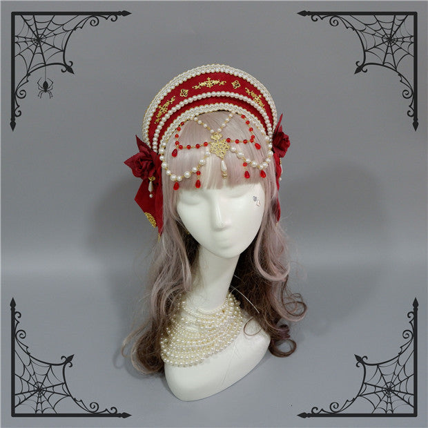 Fox Cherry-Lolita Palace Retro Gorgeous Flowers Headdress