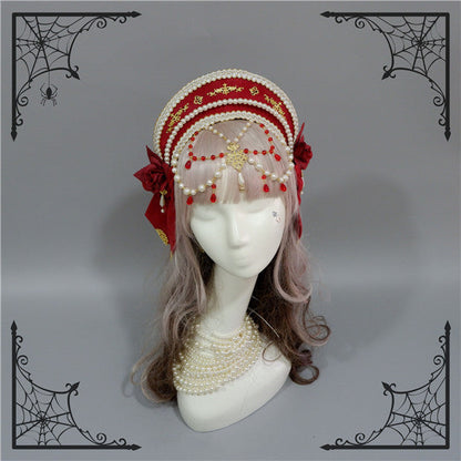Fox Cherry-Lolita Palace Retro Gorgeous Flowers Headdress