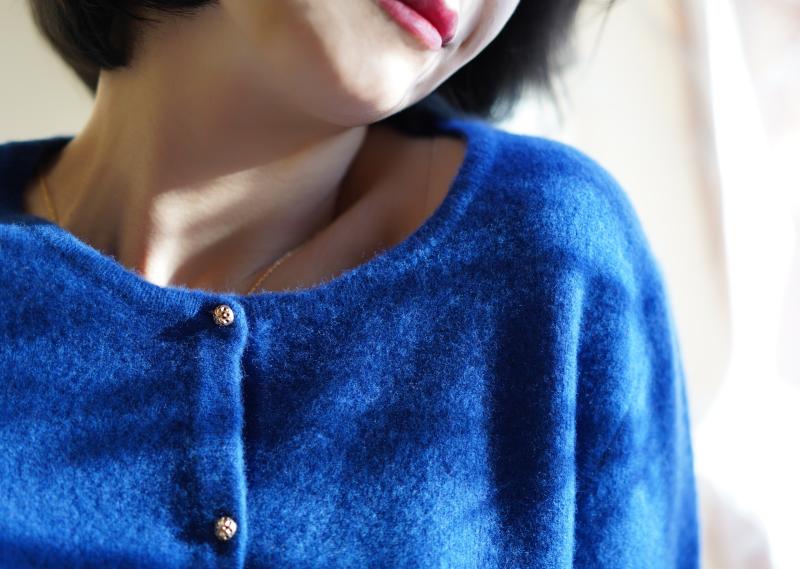 Wool knit cardigan for ladies