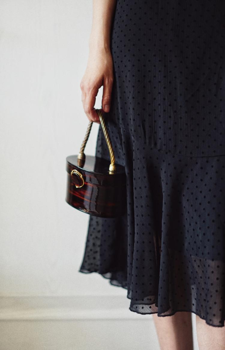 Black Polka Dot Fishtail Dress