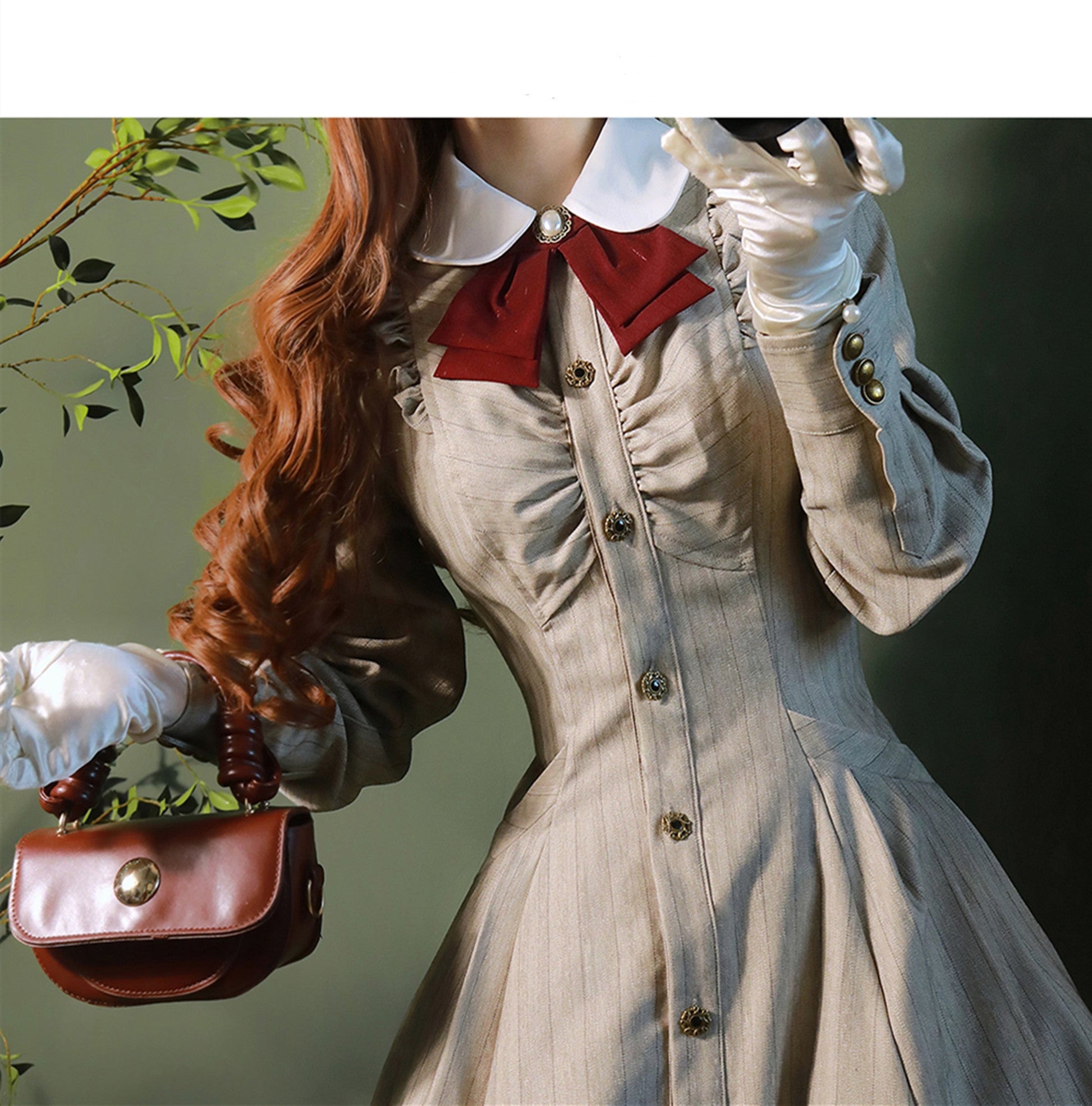 Forest Wardrobe - Winter Lolita Classic Front Open Stripe OP