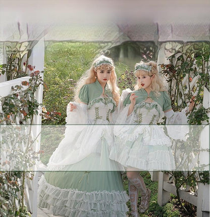 Daydream Whisper - Toting Basil - Wedding Lolita Dress Accessories Bolero Necklace Cuffs Side Clip