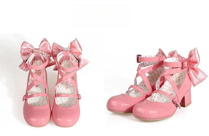 MODO - Follow in the Moonlight - Sweet Lolita Round Toe Shoes with Large Bow