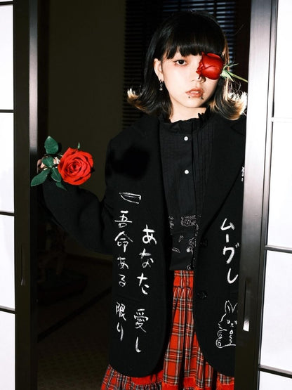 Black Wool Suit Jacket【s0000003618】