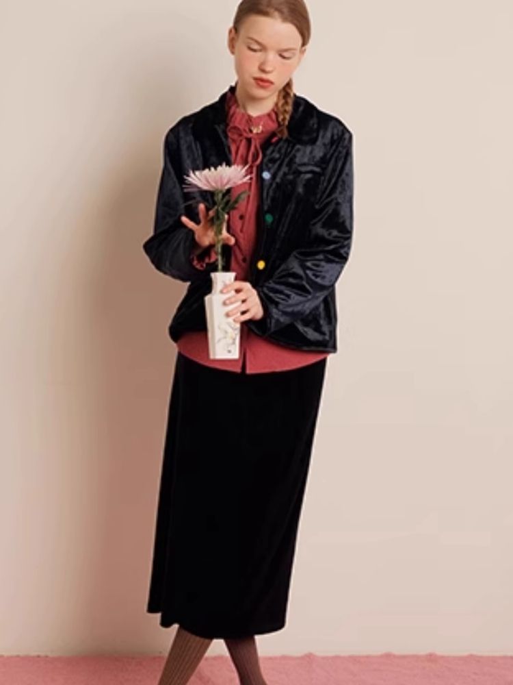 Textured Blush Plum Long Sleeve Shirt【s0000006464】