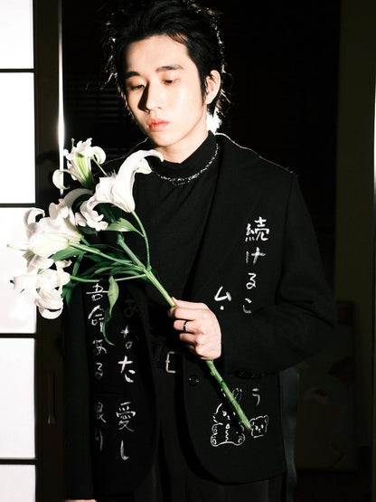 Black Wool Suit Jacket【s0000003618】