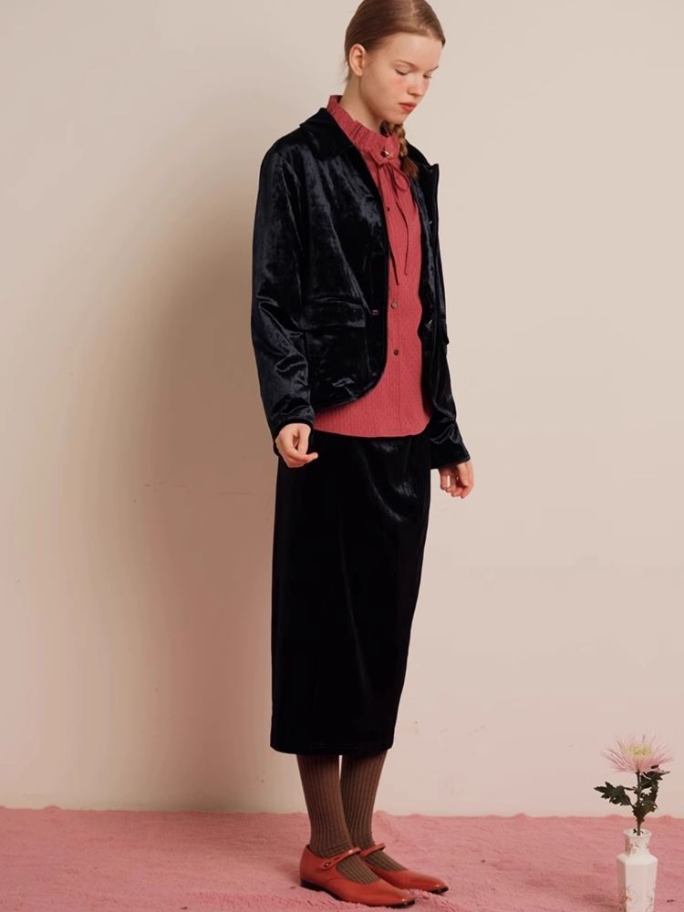 Textured Blush Plum Long Sleeve Shirt【s0000006464】