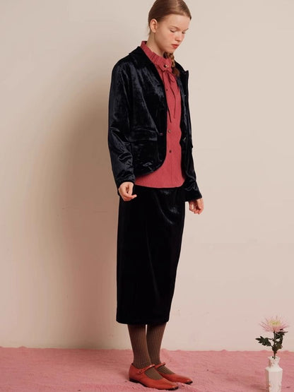 Textured Blush Plum Long Sleeve Shirt【s0000006464】