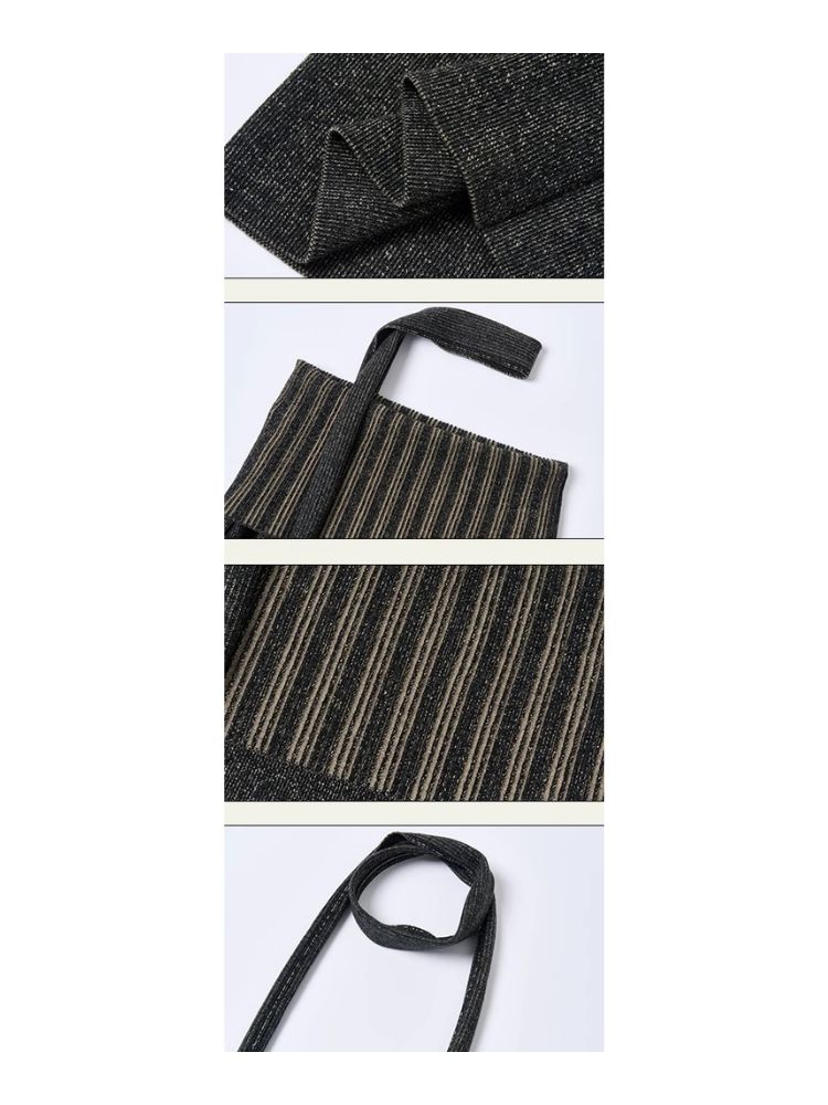 One-shoulder lapel knit sweater【s0000006392】