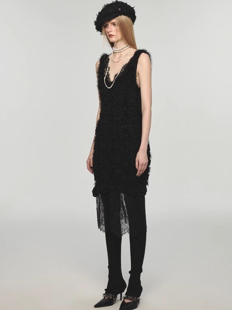 V-neck suspender dress【s0000004154】