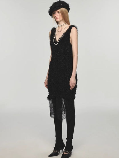 V-neck suspender dress【s0000004154】