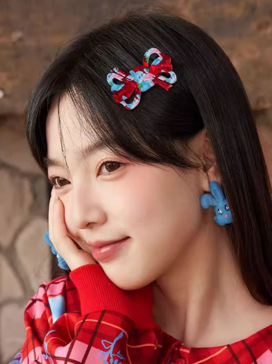 Red Yellow Bow Bunny Hair Clip【s0000006205】