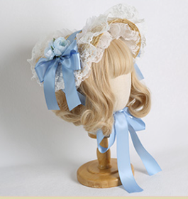 Xiaogui - Sweetie Zhi Fan - Country Lolita Lace French Straw Hat