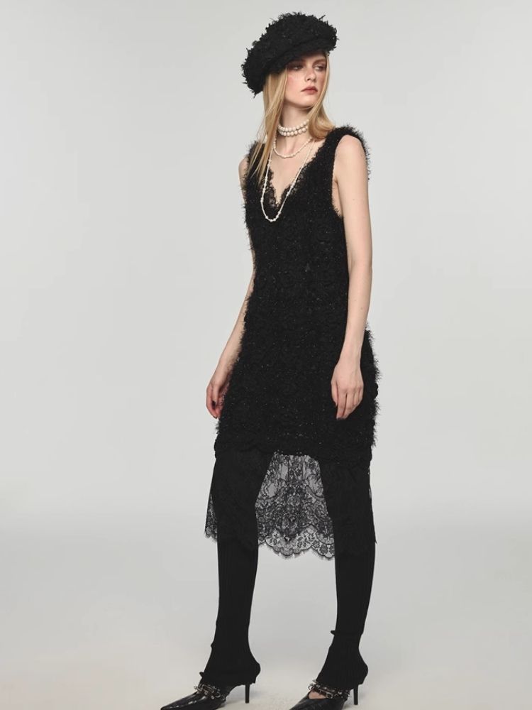 V-neck suspender dress【s0000004154】