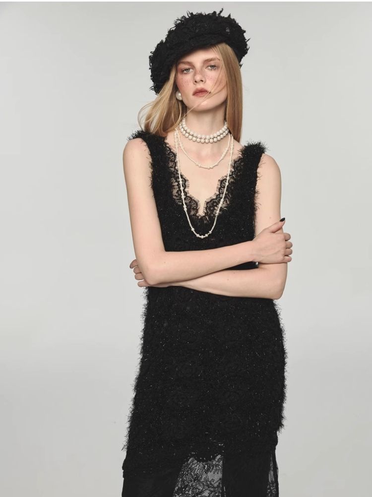 V-neck suspender dress【s0000004154】