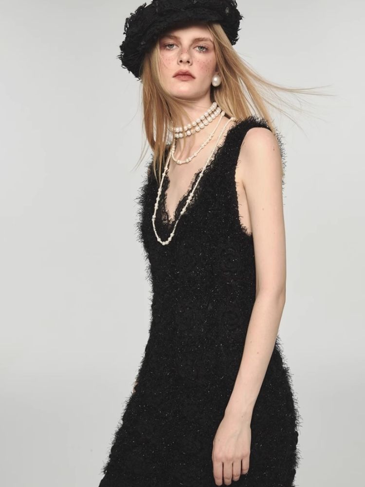 V-neck suspender dress【s0000004154】