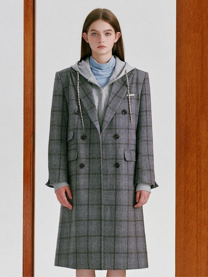 Retro Long Plaid Coat【s0000003471】