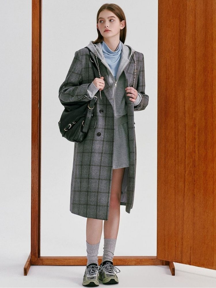 Retro Long Plaid Coat【s0000003471】