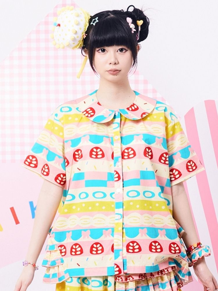 Showa girl colorful shirt 【s0000002876】