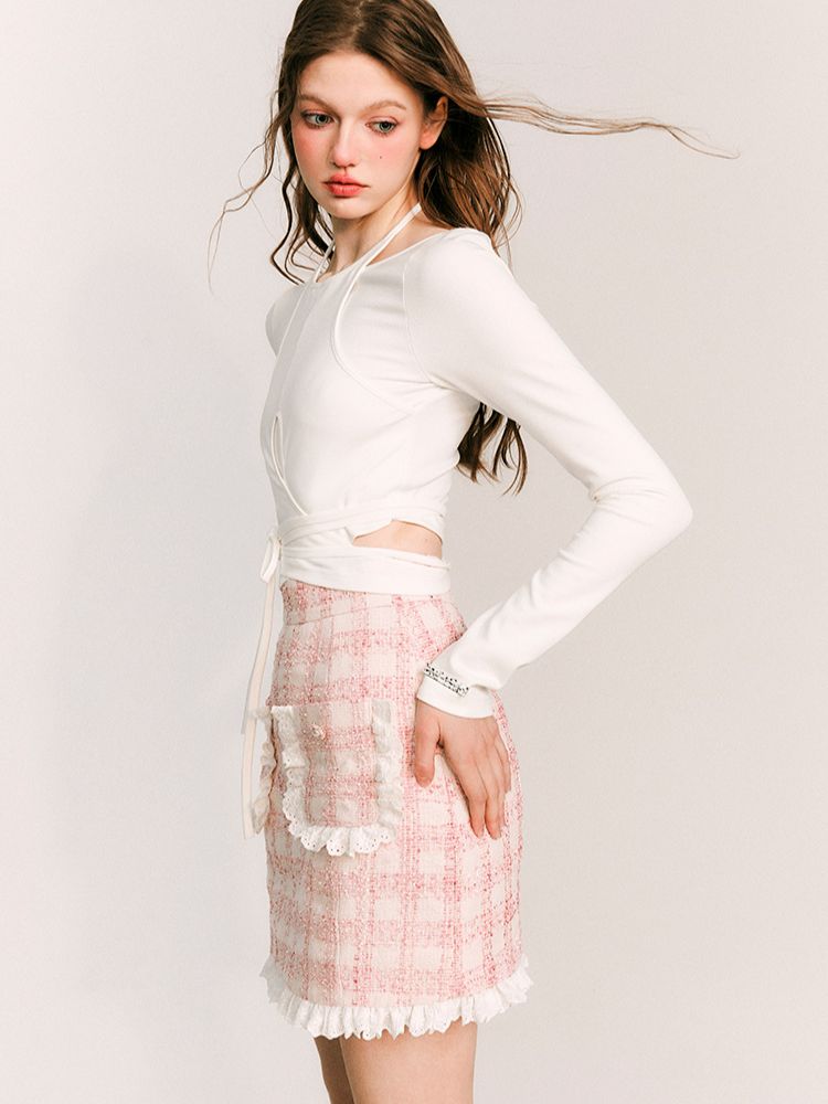 Hanging Neck Knitted Top【s0000001646】