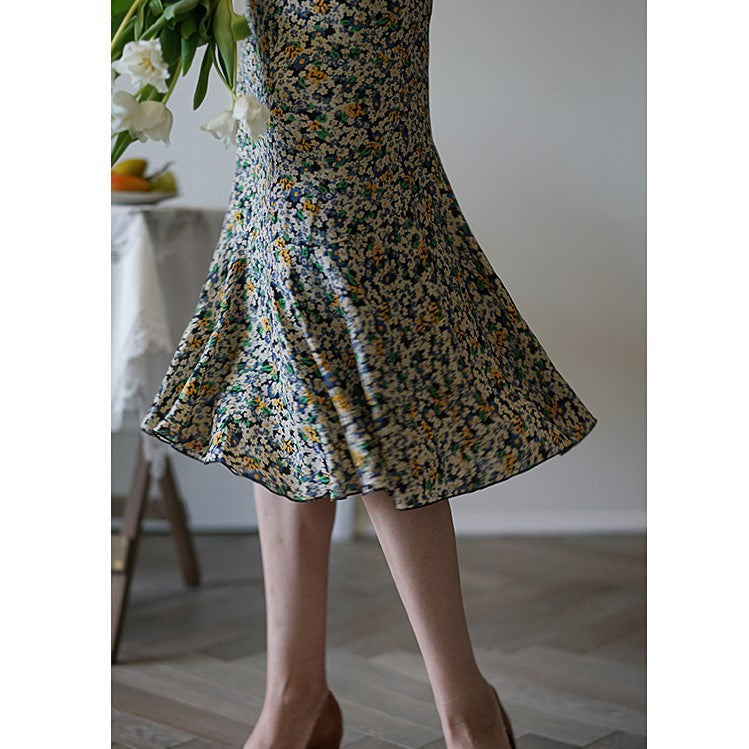 Vintage skirt dripping with flower drops