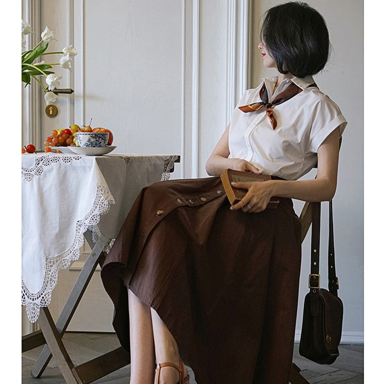 Western lady's vintage white blouse