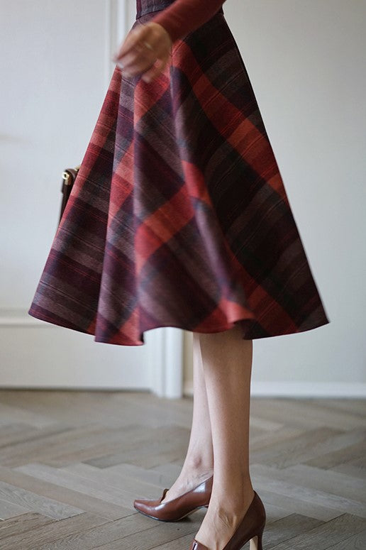 Modern vintage plaid skirt