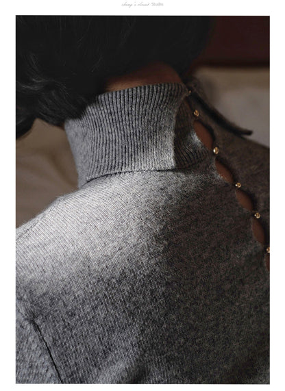 British high neck wool knit