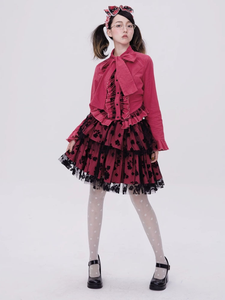 Retro Cute Flower Tutu Half Length Cake Skirt【s0000003182】