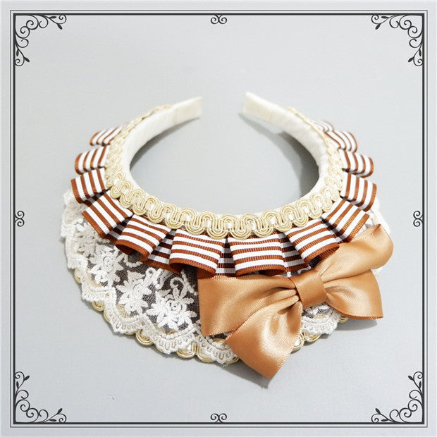 Foxcherry-Sweet Lolita Striped Maid Headdress Multicolors