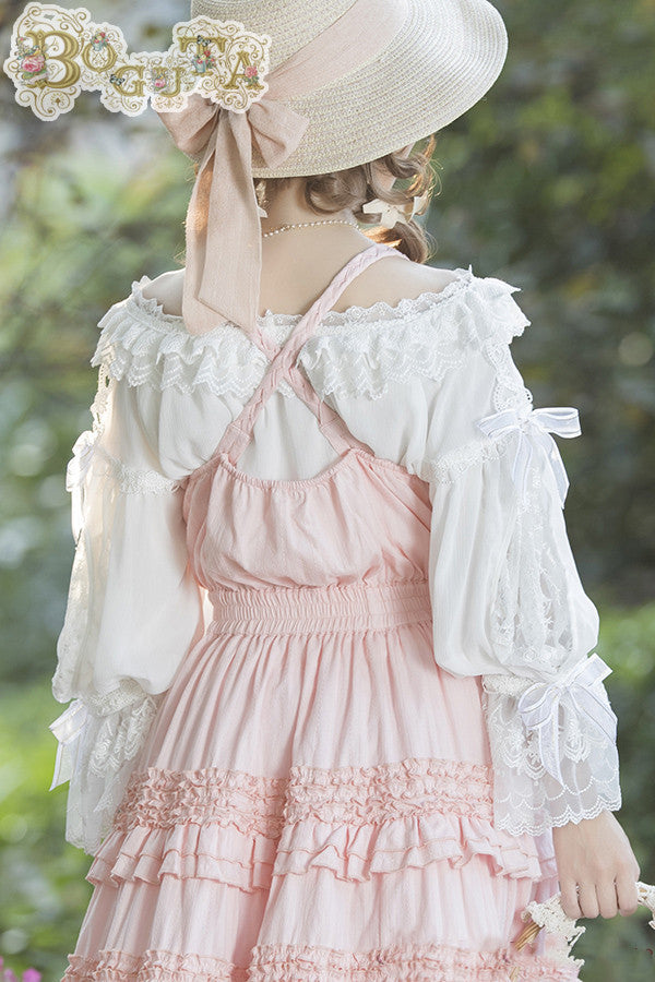 Boguta - Heidi Series - Classic Lace Puff Sleeves Blouse