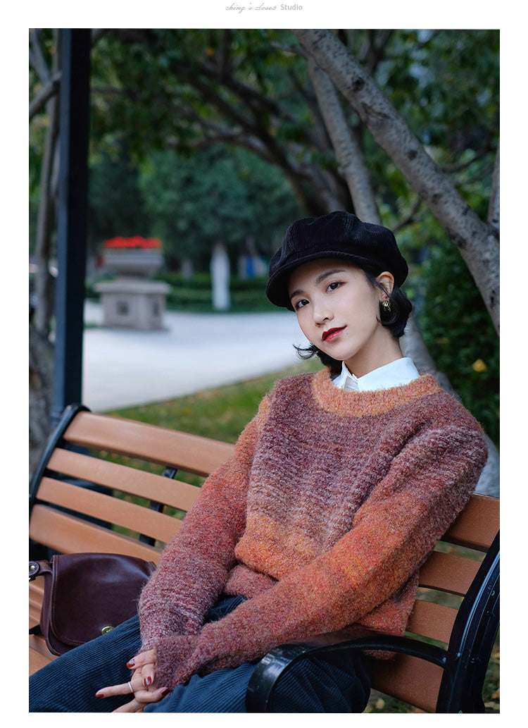 color gradation knit sweater