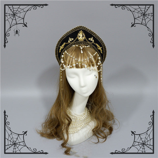 Foxcherry - Retro Lolita Gorgeous Bead Chain Headdress Multicolors