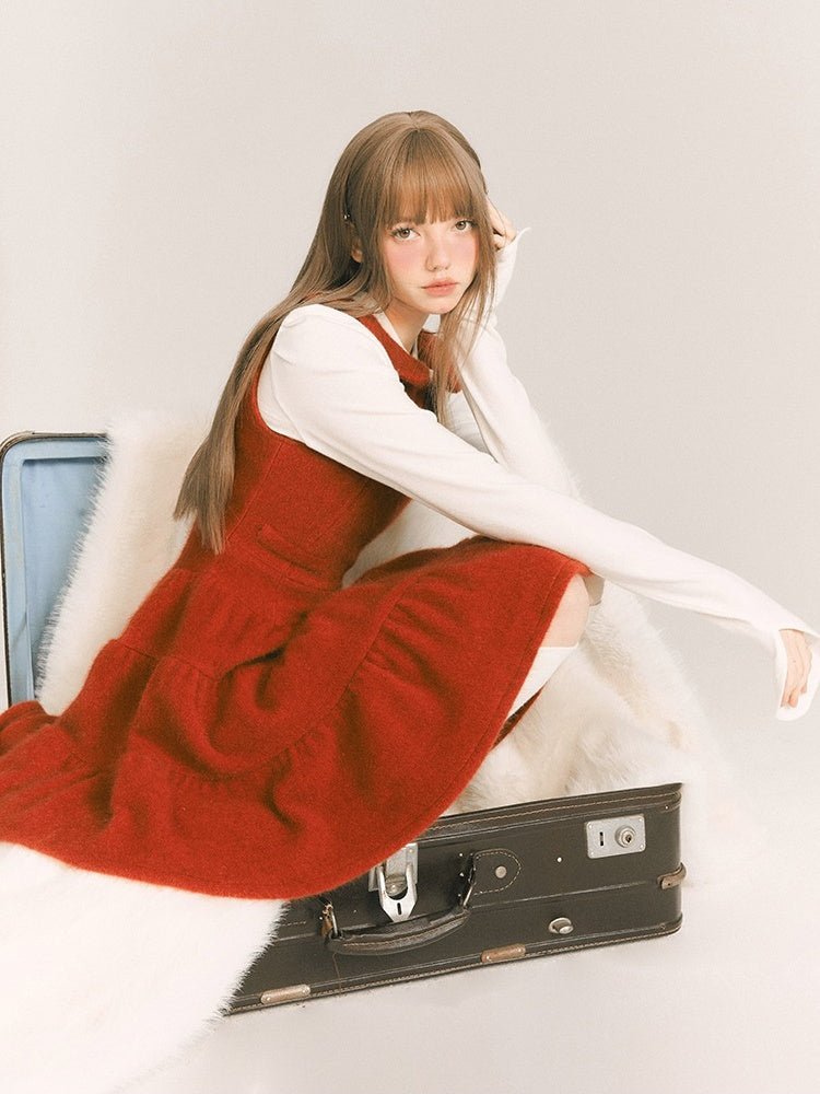 Doll Collar Sleeveless Ribbon Tiered Dress【s0000003862】