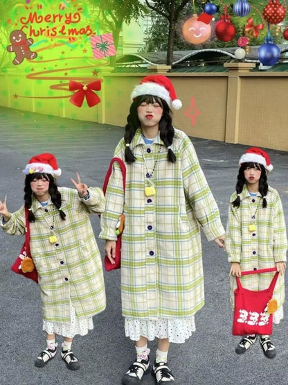 Long Sandwich Warm Tweed Coat【s0000006236】