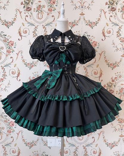 Alice Girl - Gothic Lolita Dress Blue Plaid Jumper Dress