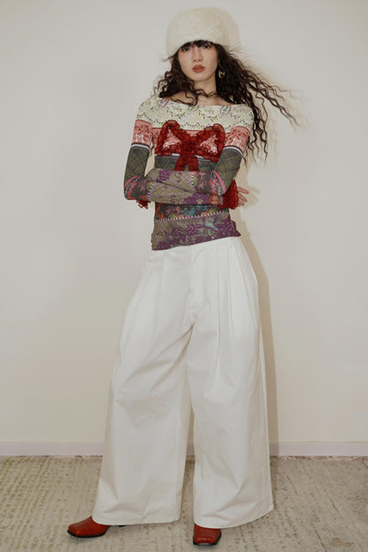 Retro Christmas Bow Collage Tee