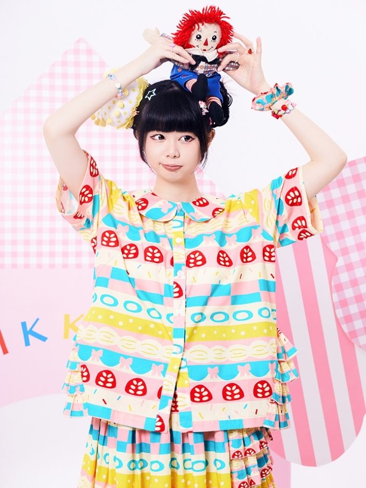 Showa girl colorful shirt 【s0000002876】