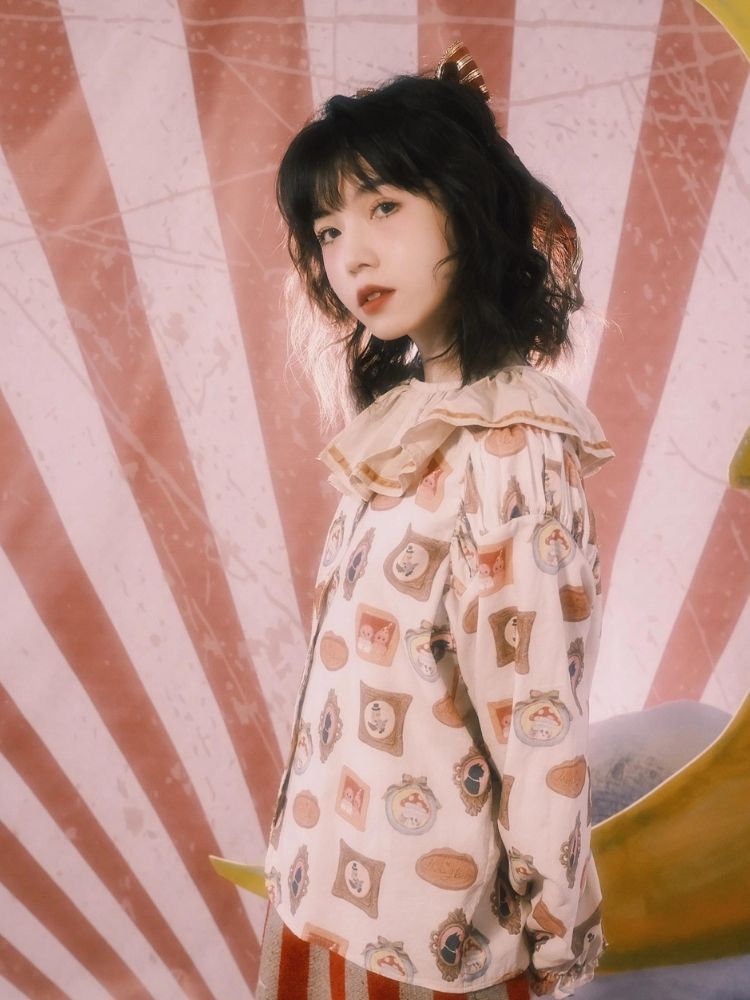 Lace collar shirt【s0000003607】