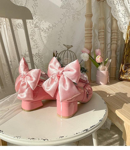 MODO - Follow in the Moonlight - Sweet Lolita Round Toe Shoes with Large Bow