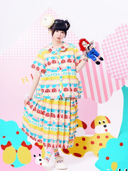 Showa girl colorful shirt 【s0000002876】