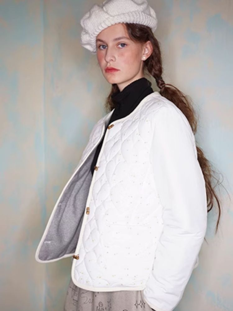 Floral Heart Quilted Cotton Jacket【s0000005932】