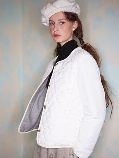 Floral Heart Quilted Cotton Jacket【s0000005932】