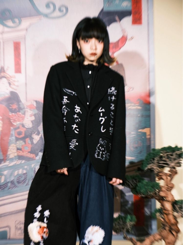 Black Wool Suit Jacket【s0000003618】