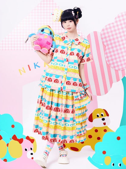 Showa girl colorful shirt 【s0000002876】