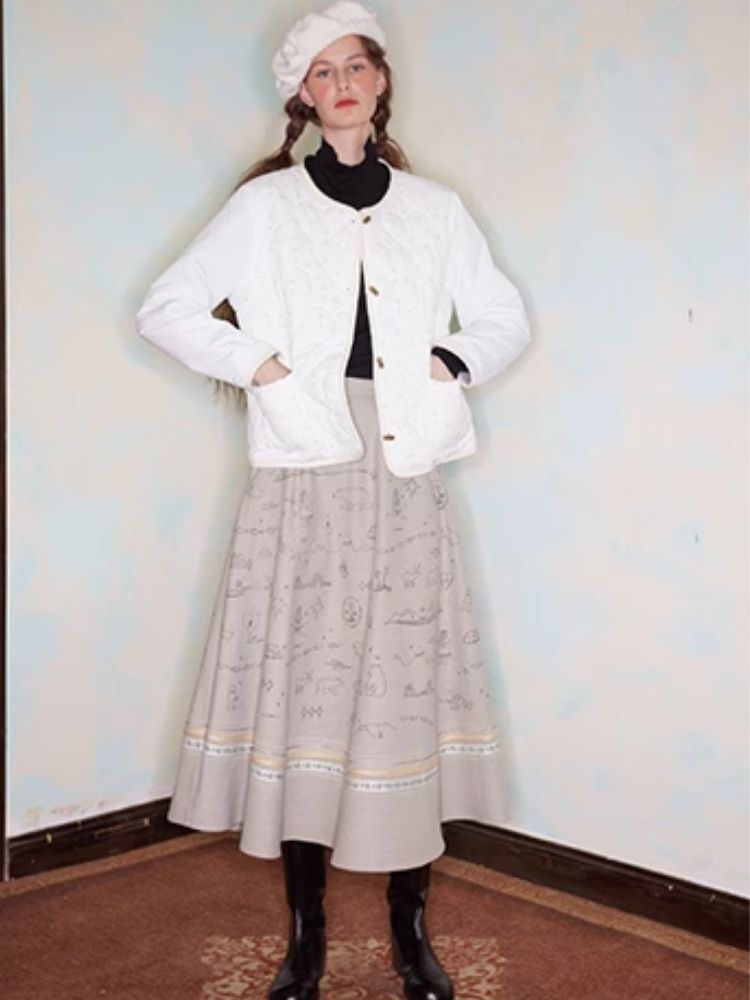 Floral Heart Quilted Cotton Jacket【s0000005932】