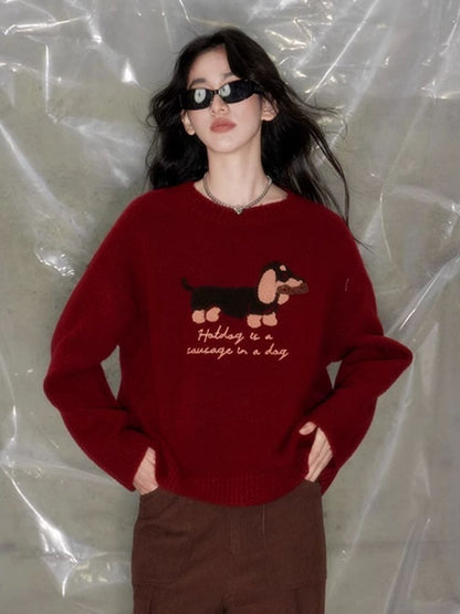 Sausage dog soft sticky sweater【s0000004888】