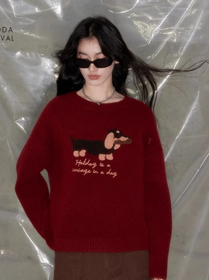 Sausage dog soft sticky sweater【s0000004888】