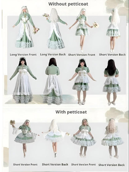 Daydream Whisper - Toting Basil - Plus Size Wedding Lolita Dress Green Bridal JSK